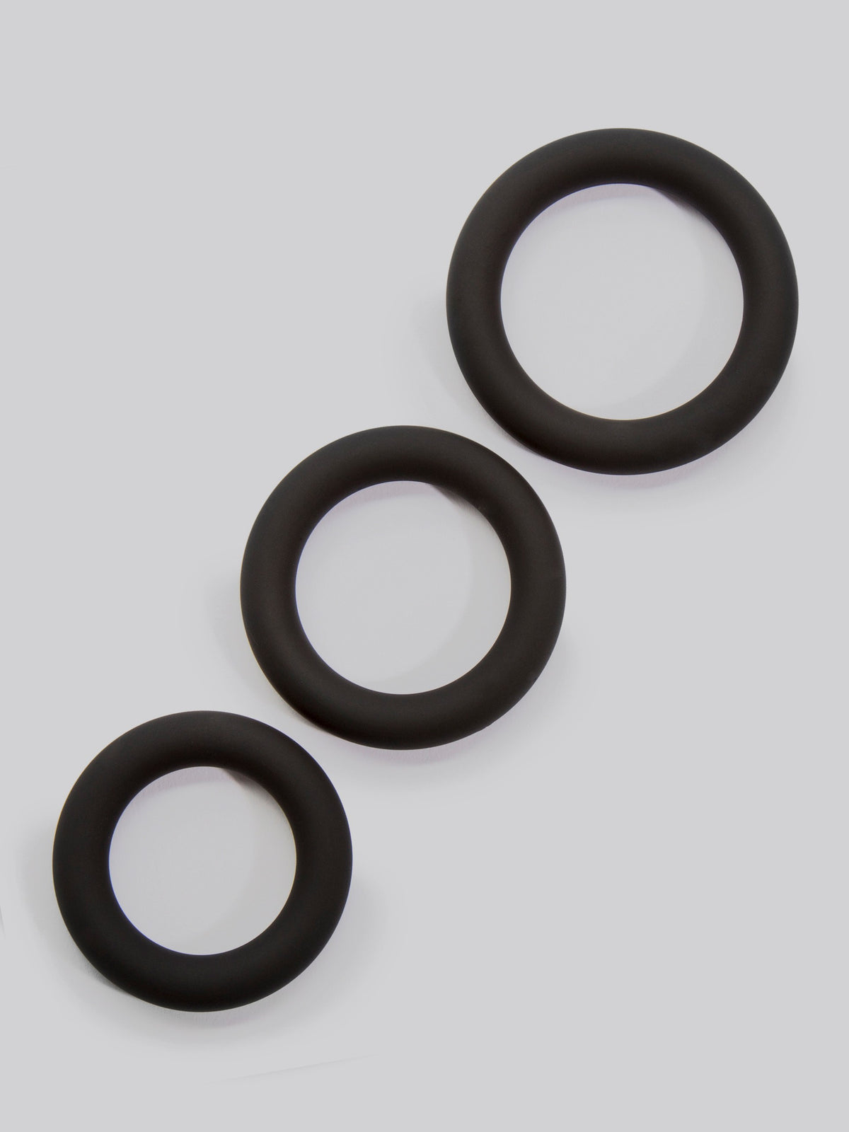 Lovehoney Get Hard Extra Thick Silicone Cock Ring Set (3 Count), Black
