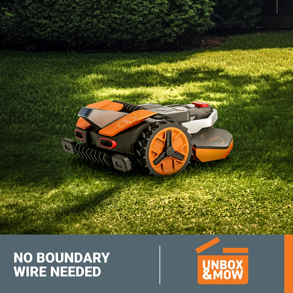 Landroid Vision Robotic Lawn Mower, Wire Robot Mower with Active Obstacle Avoidance, WiFi &amp; Bluetooth Connection, APP Control, 1/5 Acre, WR208