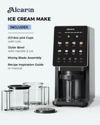 Ice Cream Maker with 1 Pint (Not Freezer), Frozen Treat Machine | Homemade Ice Cream Machine, Gelato, Slushie, Yogurt, Sorbet, 10 Pre-set Programs, Respin & Minx-in Function