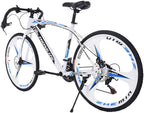 TEEGUI 26 inch Bikes Full Suspension s 21 Speed Road Bike 700C Wheels Road Bicycle Dual Disc Brake Bicycles,Steel Frame Bicycle,Bicycles for Men Women【Black,Shipping from USA】