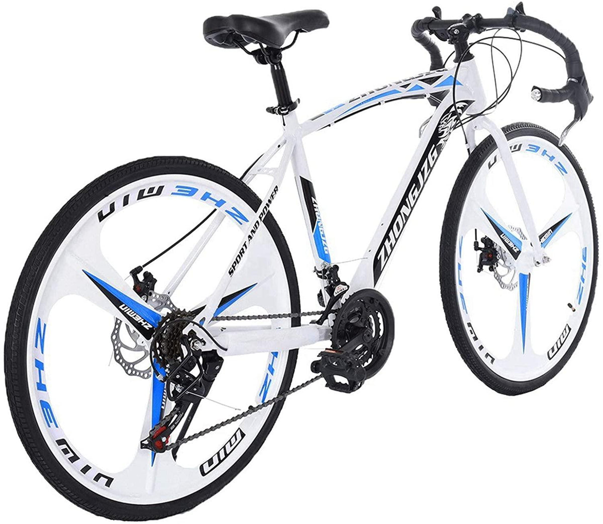 TEEGUI 26 inch Bikes Full Suspension s 21 Speed Road Bike 700C Wheels Road Bicycle Dual Disc Brake Bicycles,Steel Frame Bicycle,Bicycles for Men Women【Black,Shipping from USA】