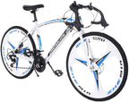 TEEGUI 26 inch Bikes Full Suspension s 21 Speed Road Bike 700C Wheels Road Bicycle Dual Disc Brake Bicycles,Steel Frame Bicycle,Bicycles for Men Women【Black,Shipping from USA】