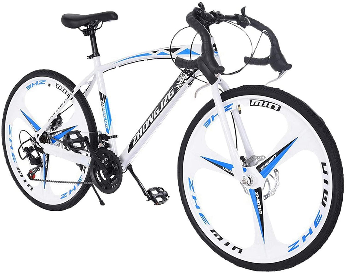 TEEGUI 26 inch Bikes Full Suspension s 21 Speed Road Bike 700C Wheels Road Bicycle Dual Disc Brake Bicycles,Steel Frame Bicycle,Bicycles for Men Women【Black,Shipping from USA】