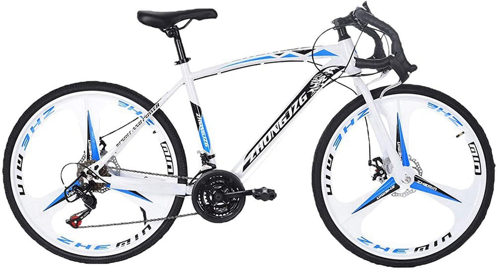 TEEGUI 26 inch Bikes Full Suspension s 21 Speed Road Bike 700C Wheels Road Bicycle Dual Disc Brake Bicycles,Steel Frame Bicycle,Bicycles for Men Women【Black,Shipping from USA】