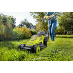 18V Lithium-Ion Cordless Battery Walk Behind Push Lawn Mower W Battery & Charger