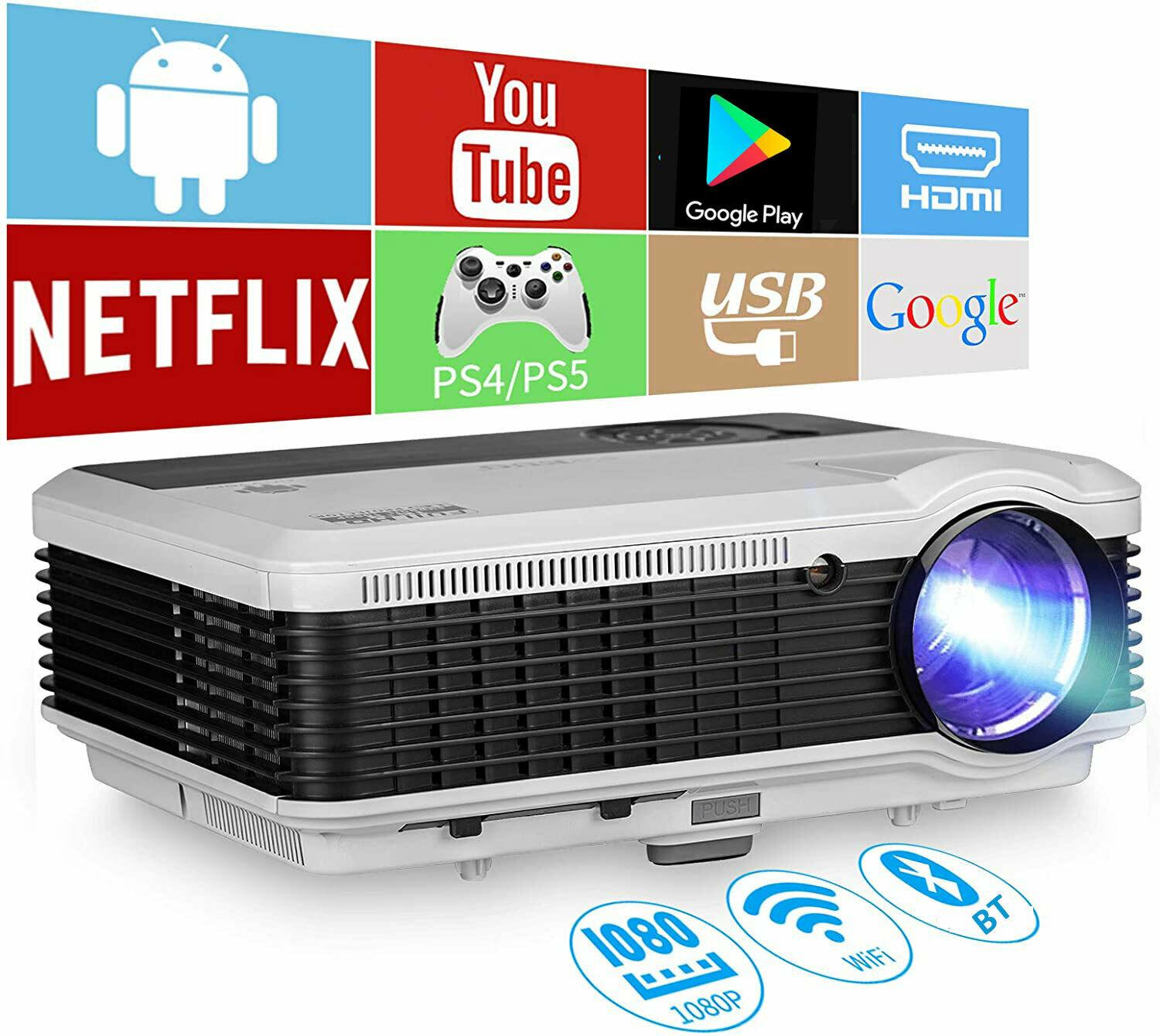 6000lms hd android wifi movie projector proyector home theater wireless video tv