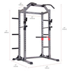 Body Power Deluxe Rack Cawith Accessories, Safety Bars, Floor-Mount Anchors PBC5380 with 800 Lbs. Capacity