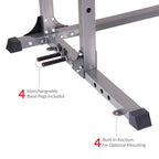 Body Power Deluxe Rack Cawith Accessories, Safety Bars, Floor-Mount Anchors PBC5380 with 800 Lbs. Capacity