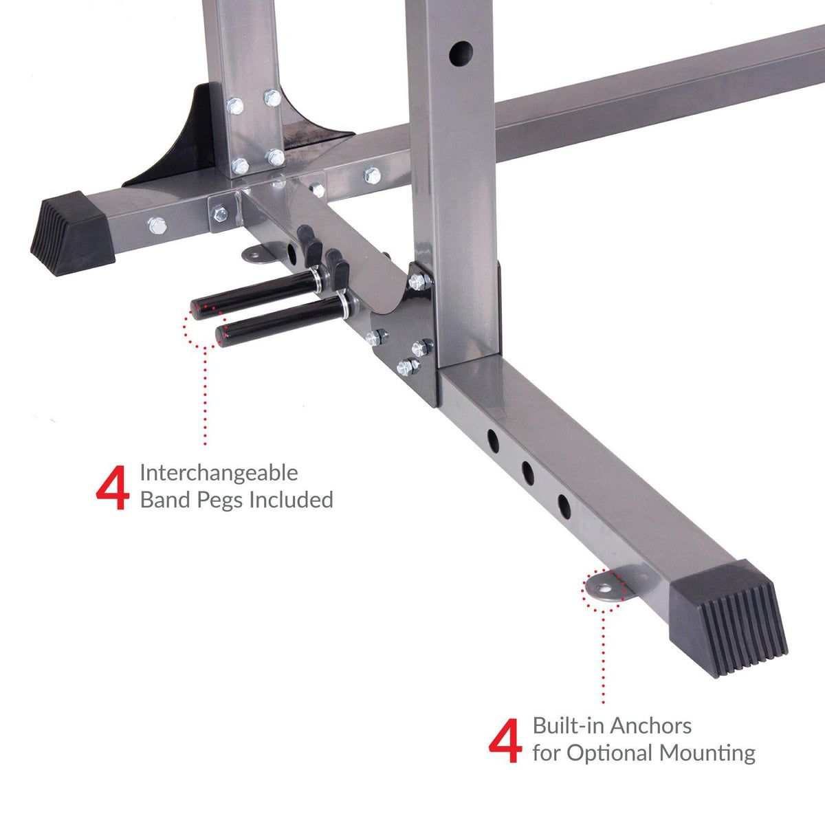 Body Power Deluxe Rack Cawith Accessories, Safety Bars, Floor-Mount Anchors PBC5380 with 800 Lbs. Capacity