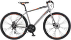 Schwinn Phocus 1500 Flat Bar Sport Fitness Hybrid Bikes, 17-Inch/Small Step-Through or 19-Inch/LarStep-Over Aluminum Frame with  24-Speed Drivetrain, Disc Brakes, and 700c Wheels, Matte Grey