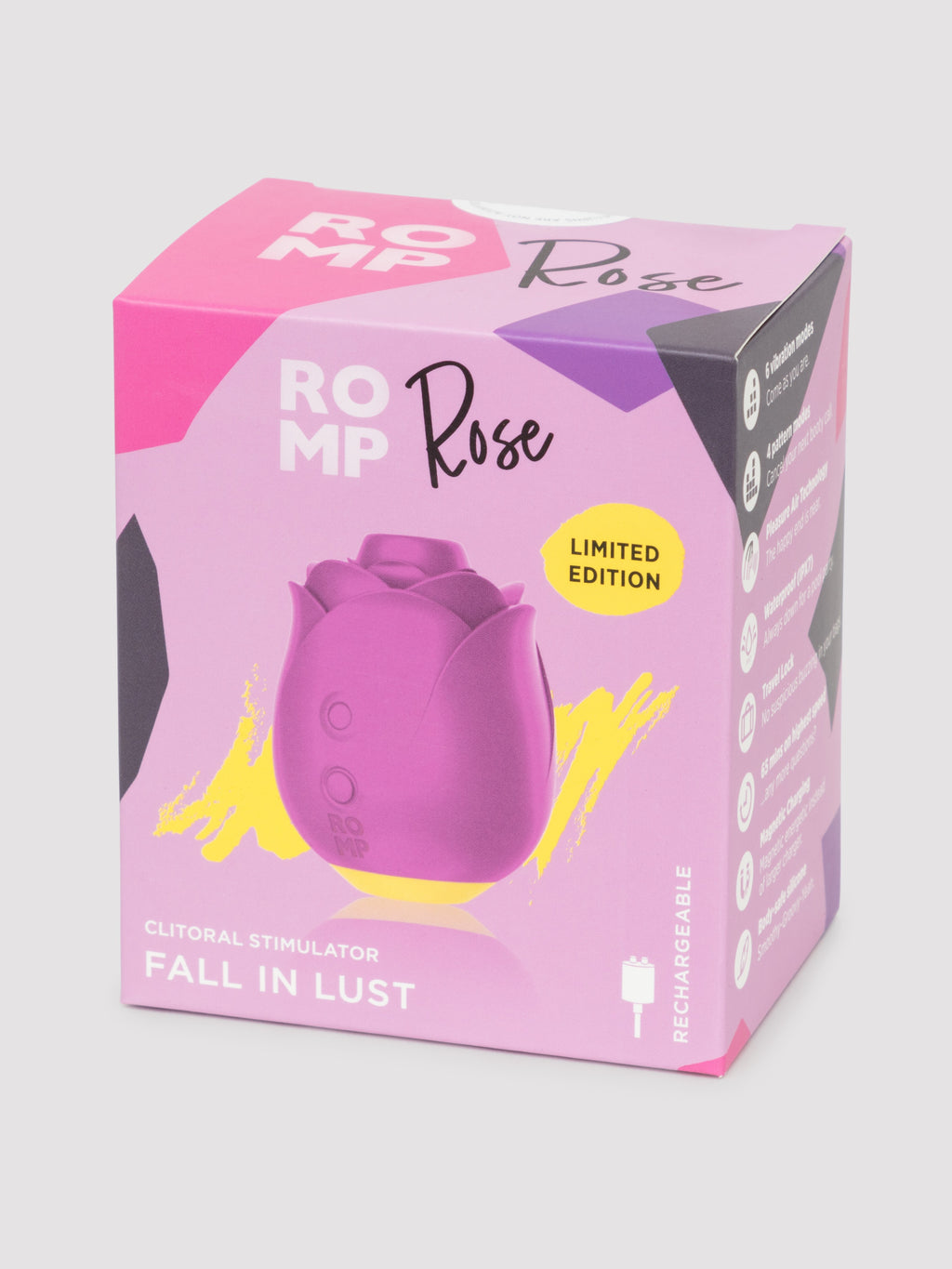 ROMP Rose Limited Edition Rechargeable Silicone Clitoral Suction Stimulator, Pink