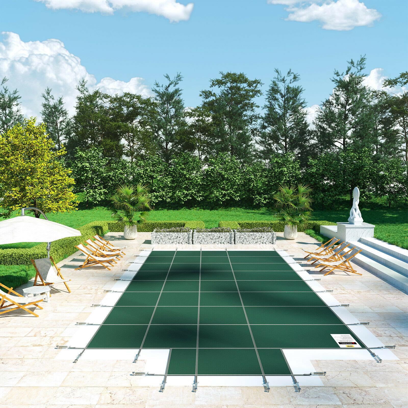 vevor pool safety cover 16x32 ft w/center step rectangular swimming pond winter