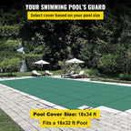 vevor pool safety cover 16x32 ft w/center step rectangular swimming pond winter