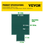 vevor pool safety cover 16x32 ft w/center step rectangular swimming pond winter
