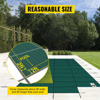 vevor pool safety cover 16x32 ft w/center step rectangular swimming pond winter