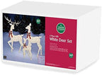 Winter Wonder Lane LED 3-Piece Elegant White Deer Family Set Holiday Seasonal Christmas Indoor/Outdoor Light-Up Decor
