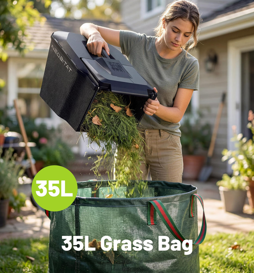 20V 14" Electric Lawn Mower, Brushless Cordless Lawn Mower with 2-in-1 Mulching &amp; Bagging, 5.0Ah Battery Lightweight Push Mower with 5-Position Height Adjustment for Small Yards