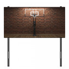 Basketball Headboard, Old Brick Wall and Basketball Hoop Rim Indoor Training Exercising Stadium Picture, Upholstered Decorative Metal Bed Headboard with Memory Foam, Twin Size, Brown, by Ambesonne