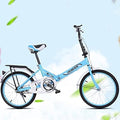 20-inch Folding 7 Speed Foldable Commuter Bicycle for Women Men, Adult Student Ultra-Light Portable Steel Folding Frame Leisure Bicycle for Students, Office Workers