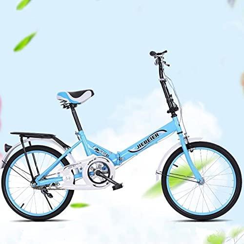 20-inch Folding 7 Speed Foldable Commuter Bicycle for Women Men, Adult Student Ultra-Light Portable Steel Folding Frame Leisure Bicycle for Students, Office Workers