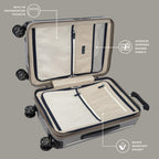 Platinum Elite Hardside Expandable Spinner Wheel Luggage TSA Lock Hard Shell Polycarbonate Suitcase, Metallic Sand, 2-Piece Set (21/25)
