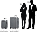 Platinum Elite Hardside Expandable Spinner Wheel Luggage TSA Lock Hard Shell Polycarbonate Suitcase, Metallic Sand, 2-Piece Set (21/25)