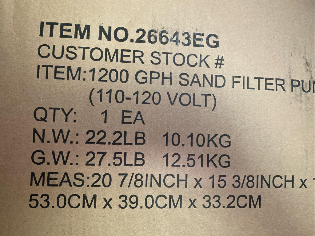 intex 1200 gph krystal clear above ground pool sand filter pump 26643eg*