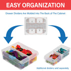 24-Drawer Plastic Drawer StoraCabinet for GaraOrganization, Bead Organizer, Building Bricks Storage, Teacher Toolbox, Makeup Organizer, 20" W x 6" D x 16" H, 10124 Black