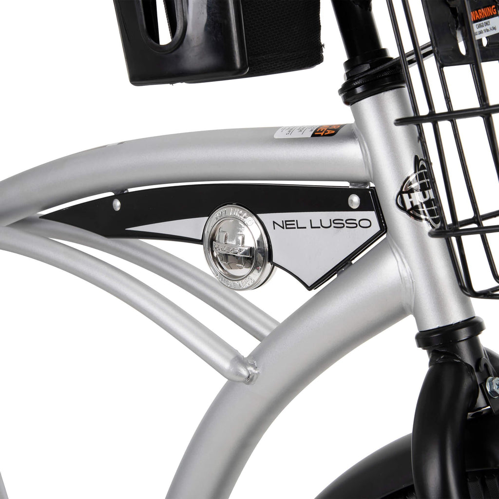 Huffy 26 In. Nel Lusso Men’s Beach Cruiser Bike, Silver