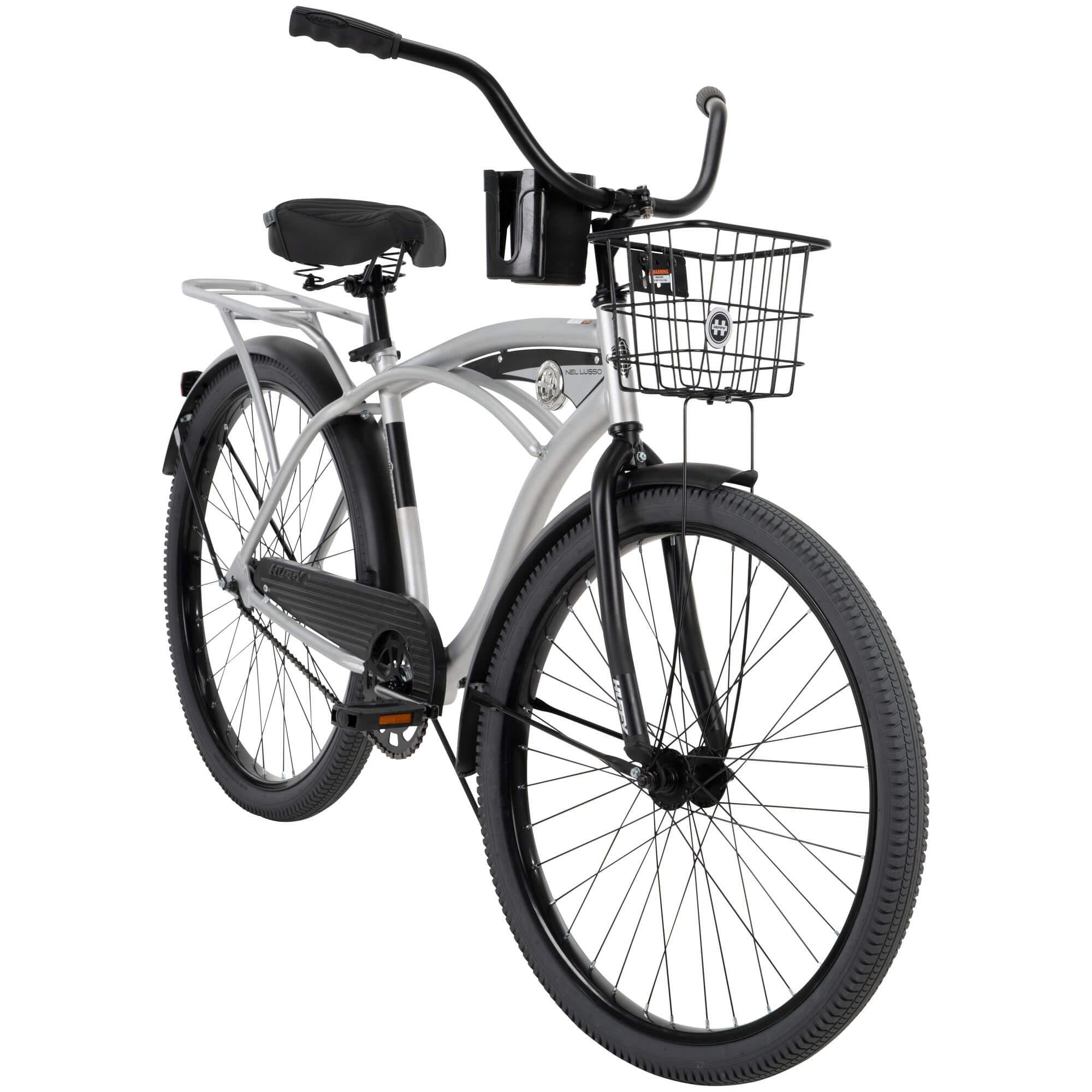 Huffy 26 In. Nel Lusso Men’s Beach Cruiser Bike, Silver