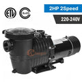 2hp 2speed 220-24v inground swimming pool pump motor strainer w/1.5'' npt