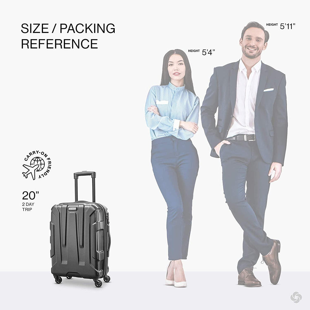 Centric Hardside Expandable Luggage with Spinner Wheels, Black, 3-Piece Set (20/24/28)