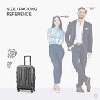 Centric Hardside Expandable Luggage with Spinner Wheels, Black, 3-Piece Set (20/24/28)