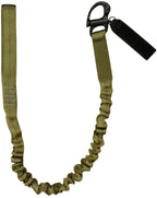 Fusion Tactical 6ft 72"x1" Internal Elastic Bungee Military Police Personal Retention Helo Lanyard with Snap Shackle Hitched Loop 23kN  Brown