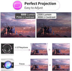 eug 6000lms bt projector hd smart home theater miracast airpplay apps netflix tv