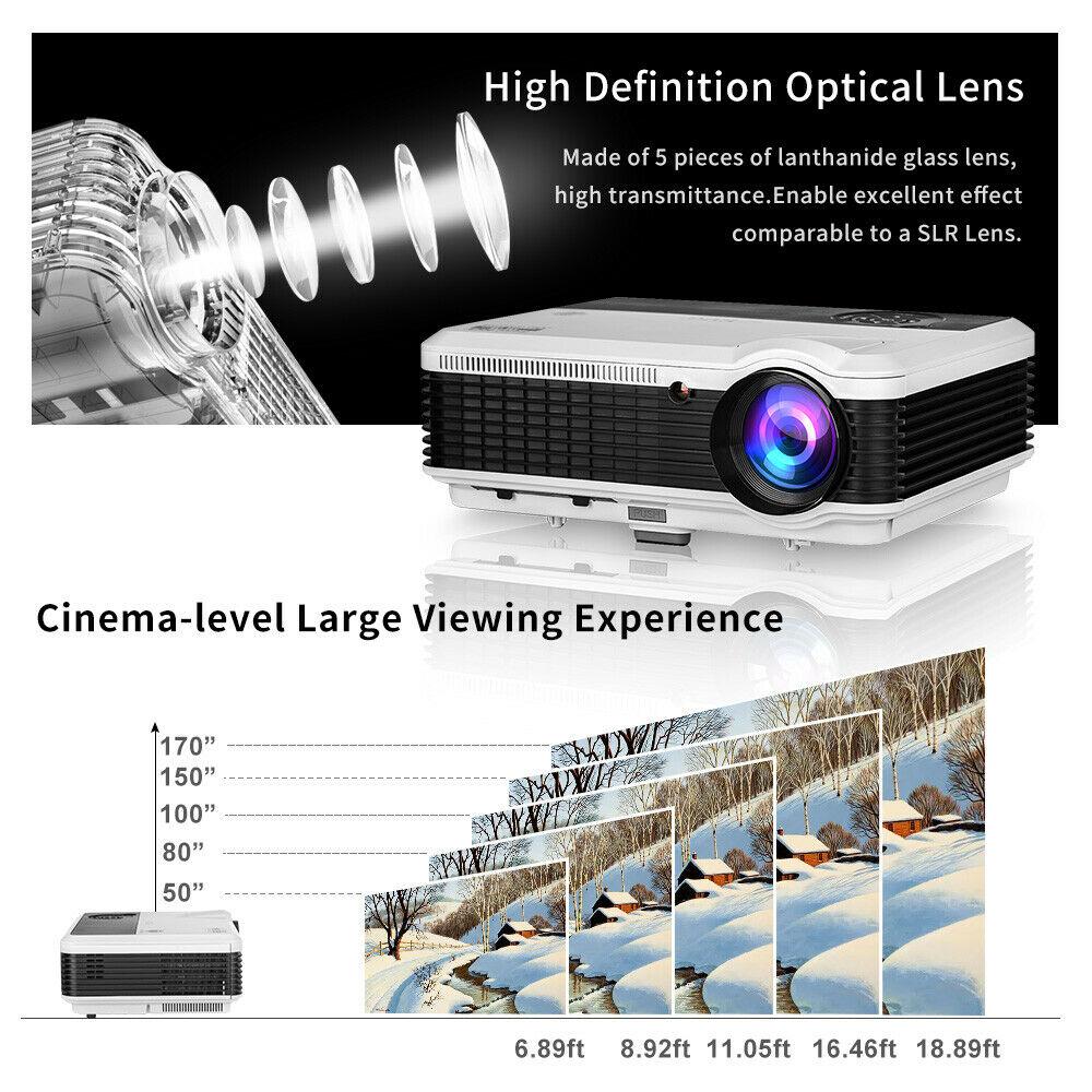 eug 6000lms bt projector hd smart home theater miracast airpplay apps netflix tv