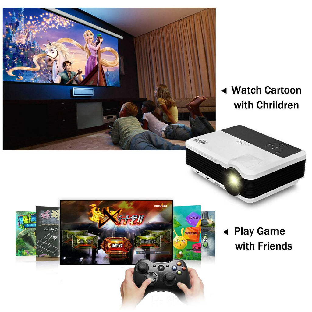 eug 6000lms bt projector hd smart home theater miracast airpplay apps netflix tv