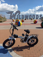 Foldable Commuter E-Ride 20 Inch 500W 36V Electric Bike Adults Bicycle Pedal Assist Fat Tire Women Men Beach City bike White E-Bike