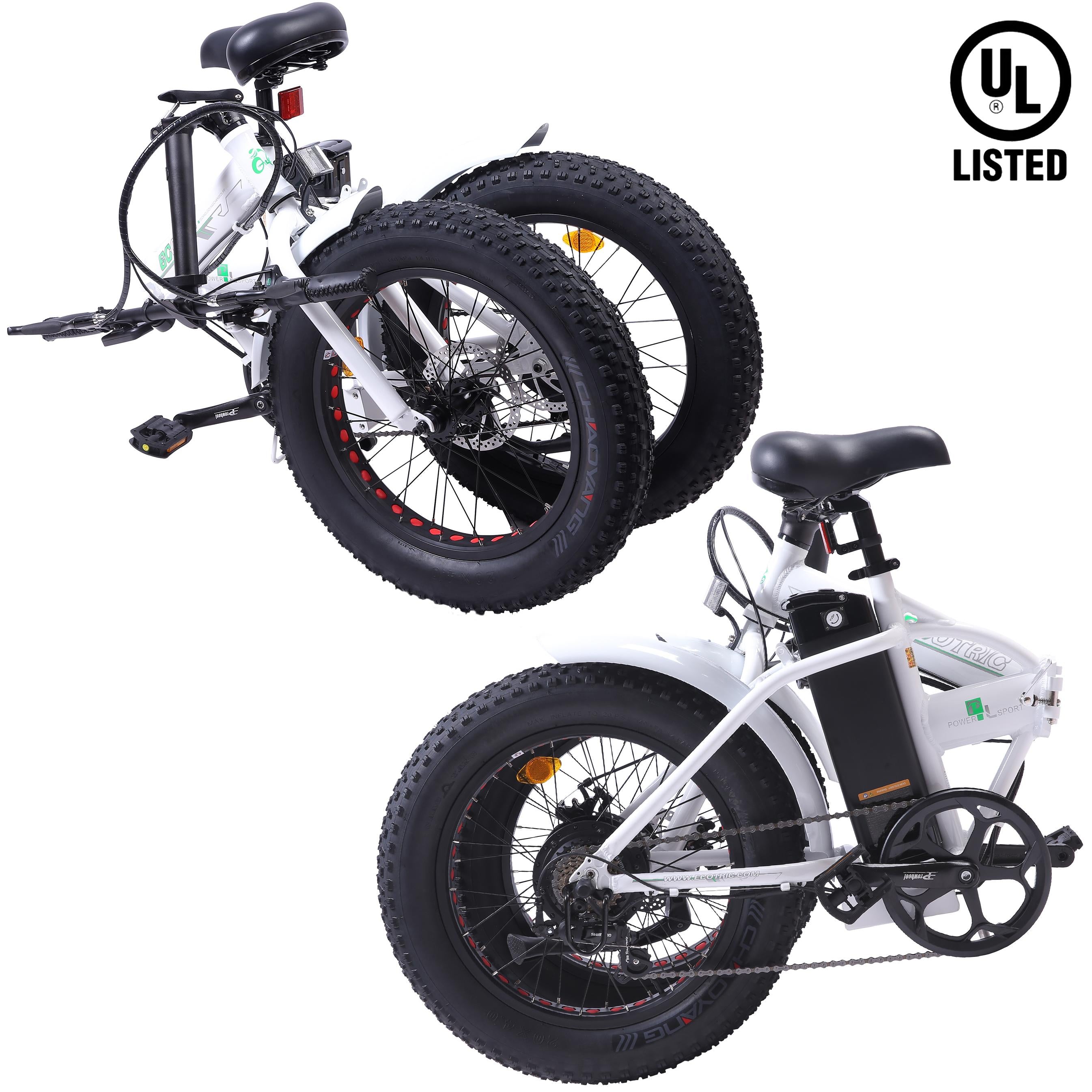 Foldable Commuter E-Ride 20 Inch 500W 36V Electric Bike Adults Bicycle Pedal Assist Fat Tire Women Men Beach City bike White E-Bike