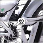 Foldable Commuter E-Ride 20 Inch 500W 36V Electric Bike Adults Bicycle Pedal Assist Fat Tire Women Men Beach City bike White E-Bike