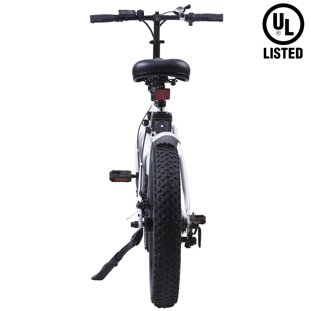 Foldable Commuter E-Ride 20 Inch 500W 36V Electric Bike Adults Bicycle Pedal Assist Fat Tire Women Men Beach City bike White E-Bike