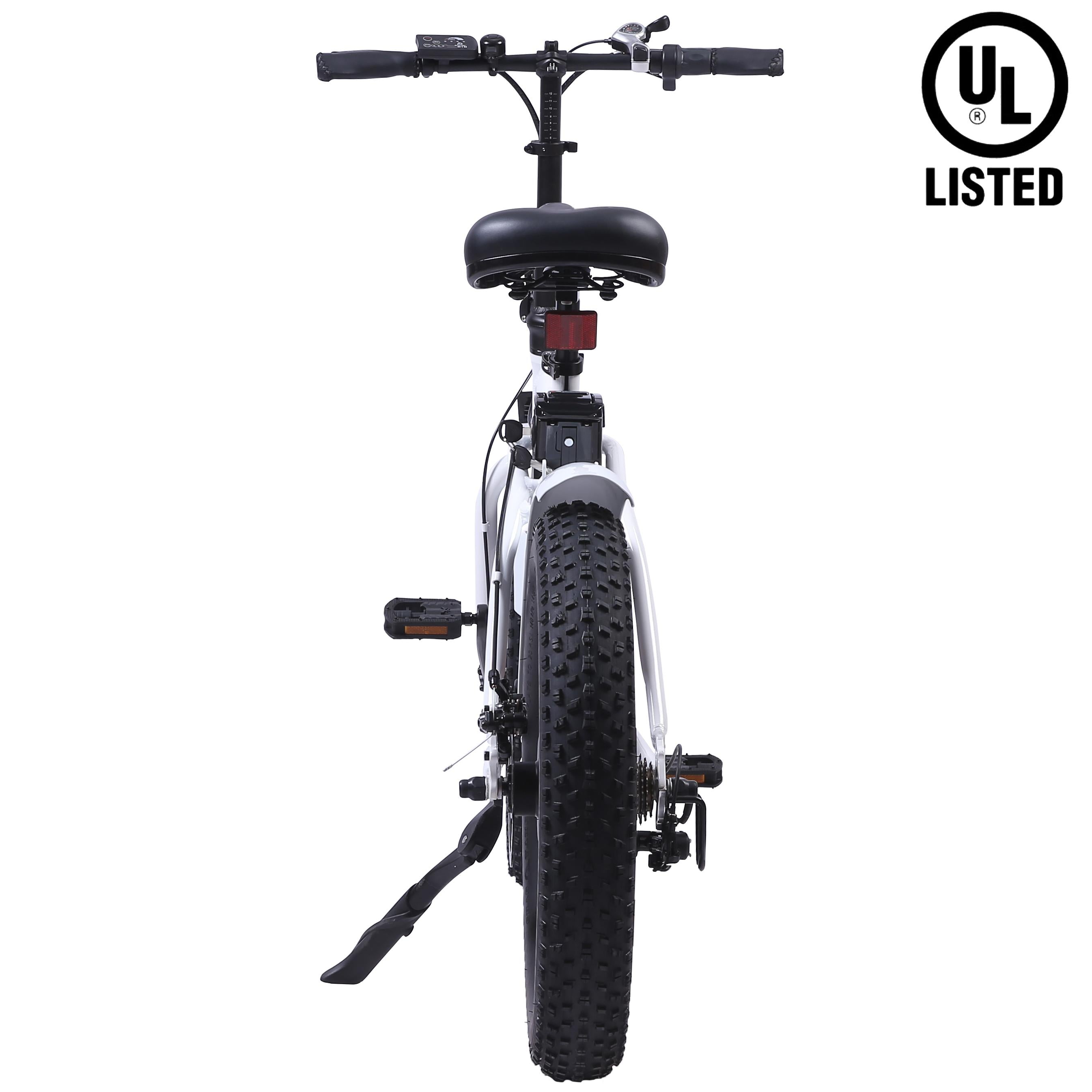 Foldable Commuter E-Ride 20 Inch 500W 36V Electric Bike Adults Bicycle Pedal Assist Fat Tire Women Men Beach City bike White E-Bike