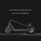 BREEZE Folding Electric Scooter 15 MPH Max Speed with LED Headlights,  One-Step Fold, 8.5 In. Solid Tires, 264 Lbs. Max Weight, 28 Miles Max Distance, Electric Scooter for Commute and Travel, Black