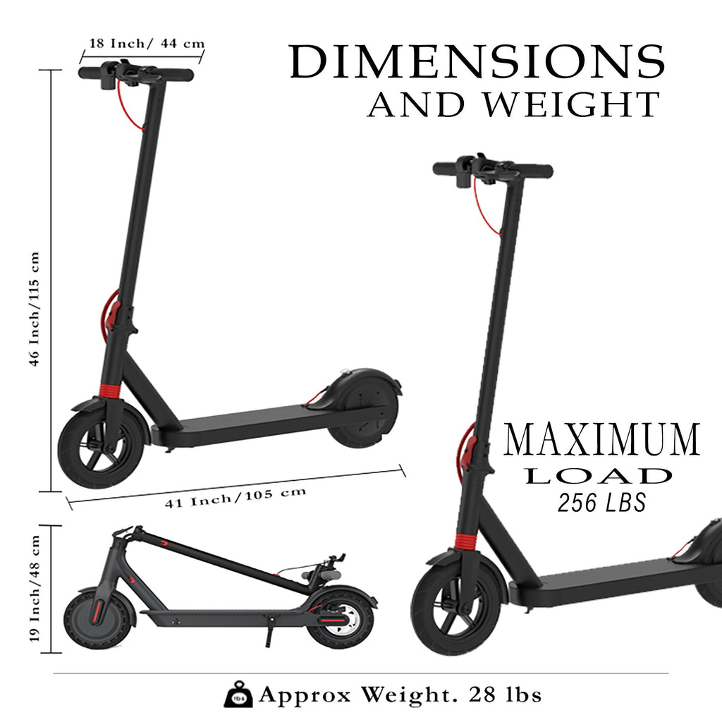 BREEZE Folding Electric Scooter 15 MPH Max Speed with LED Headlights,  One-Step Fold, 8.5 In. Solid Tires, 264 Lbs. Max Weight, 28 Miles Max Distance, Electric Scooter for Commute and Travel, Black