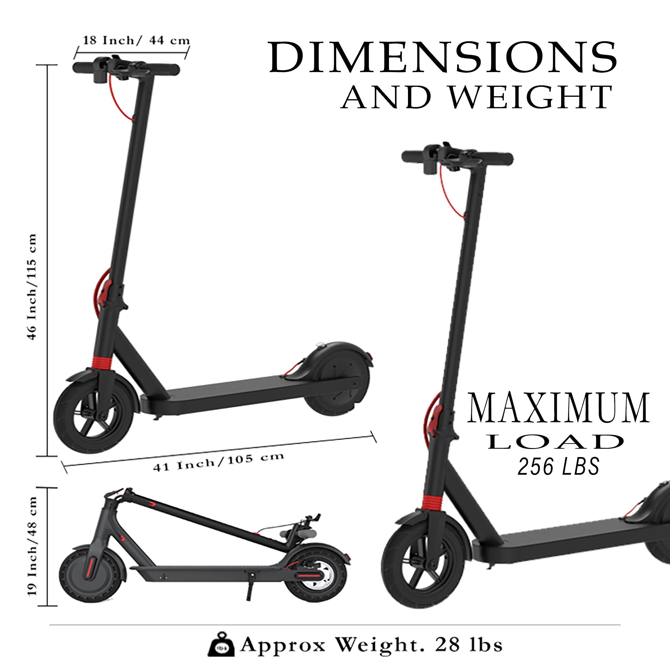 BREEZE Folding Electric Scooter 15 MPH Max Speed with LED Headlights,  One-Step Fold, 8.5 In. Solid Tires, 264 Lbs. Max Weight, 28 Miles Max Distance, Electric Scooter for Commute and Travel, Black