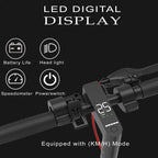 BREEZE Folding Electric Scooter 15 MPH Max Speed with LED Headlights,  One-Step Fold, 8.5 In. Solid Tires, 264 Lbs. Max Weight, 28 Miles Max Distance, Electric Scooter for Commute and Travel, Black