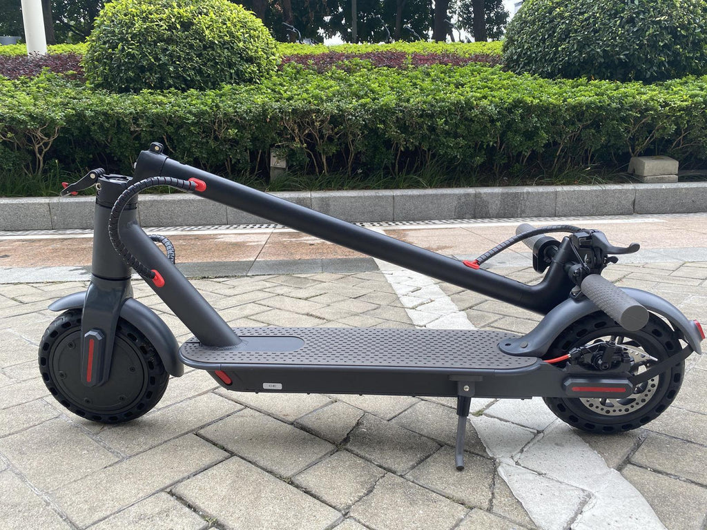BREEZE Folding Electric Scooter 15 MPH Max Speed with LED Headlights,  One-Step Fold, 8.5 In. Solid Tires, 264 Lbs. Max Weight, 28 Miles Max Distance, Electric Scooter for Commute and Travel, Black