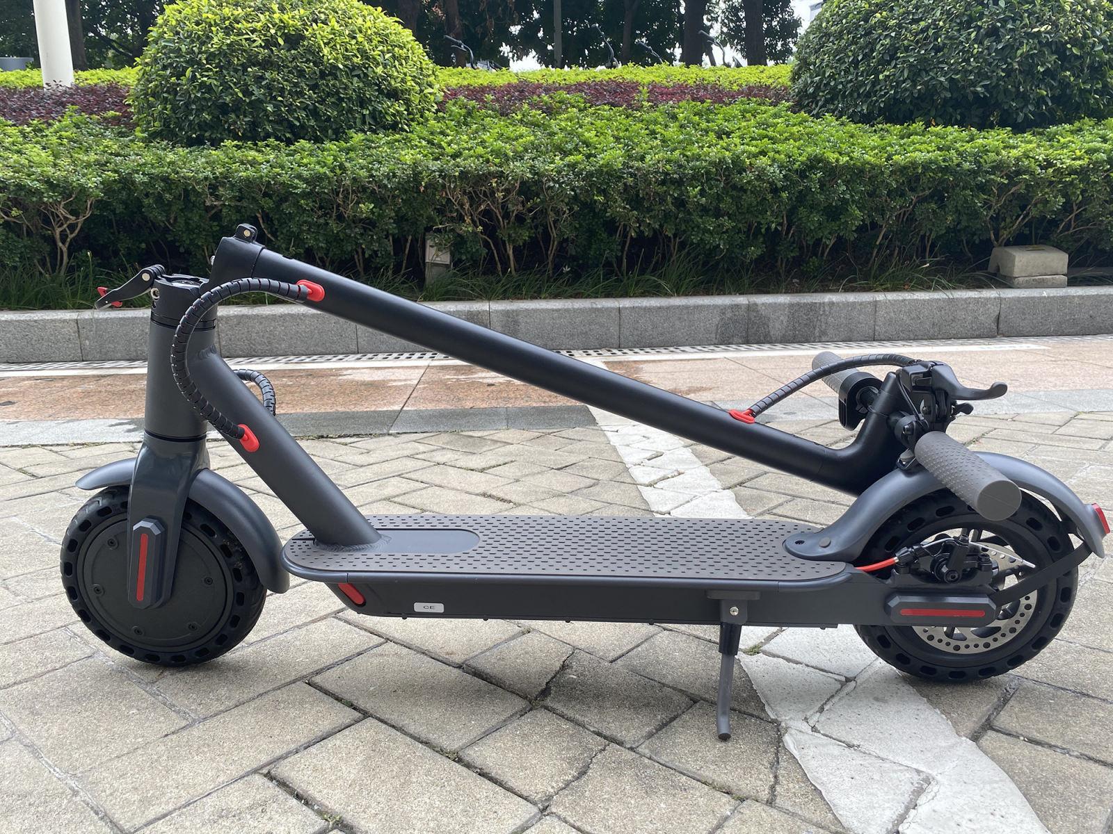 BREEZE Folding Electric Scooter 15 MPH Max Speed with LED Headlights,  One-Step Fold, 8.5 In. Solid Tires, 264 Lbs. Max Weight, 28 Miles Max Distance, Electric Scooter for Commute and Travel, Black