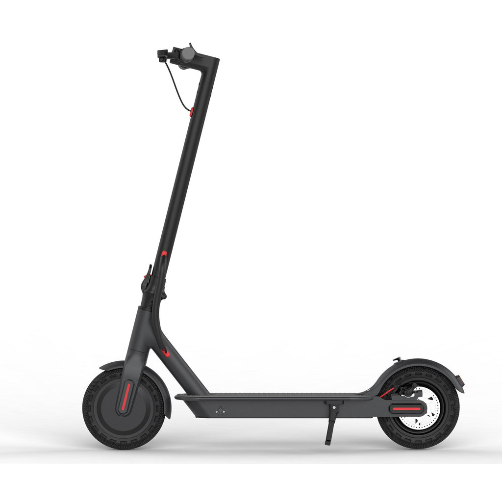 BREEZE Folding Electric Scooter 15 MPH Max Speed with LED Headlights,  One-Step Fold, 8.5 In. Solid Tires, 264 Lbs. Max Weight, 28 Miles Max Distance, Electric Scooter for Commute and Travel, Black