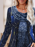 Spliced Printed Casual Loose Long-sleeved T-shirt